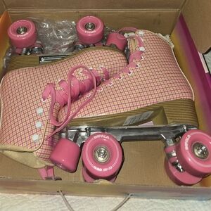 Impala Pink Plaid Roller Skates